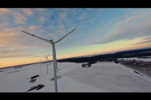 Wind turbine FPV Cinematic on Sunrise